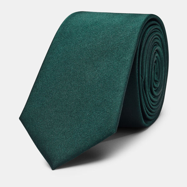 Garin Slim Silk Satin Tie, Emerald, hi-res